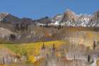 USA, Colorado, Gunnison National Forest. Mountain and forest landscape in autumn. Art Print
